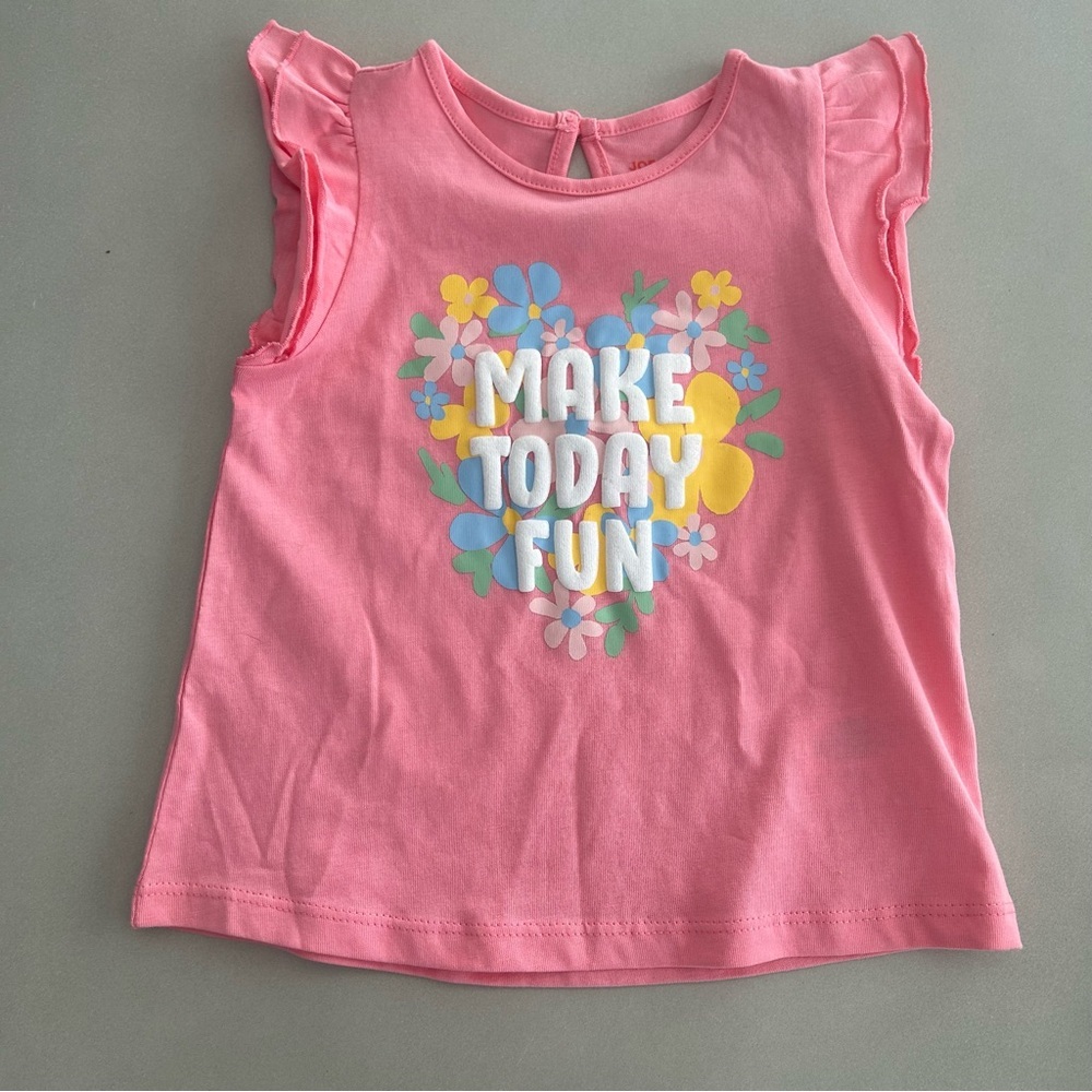 Joe Fresh Baby Girls pink sleeveless top size 12-18 months
